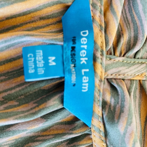 DEREK LAM For Design Nation WOODGRAIN Print Satin BUBBLE Mini DRESS Medium - Picture 12 of 16